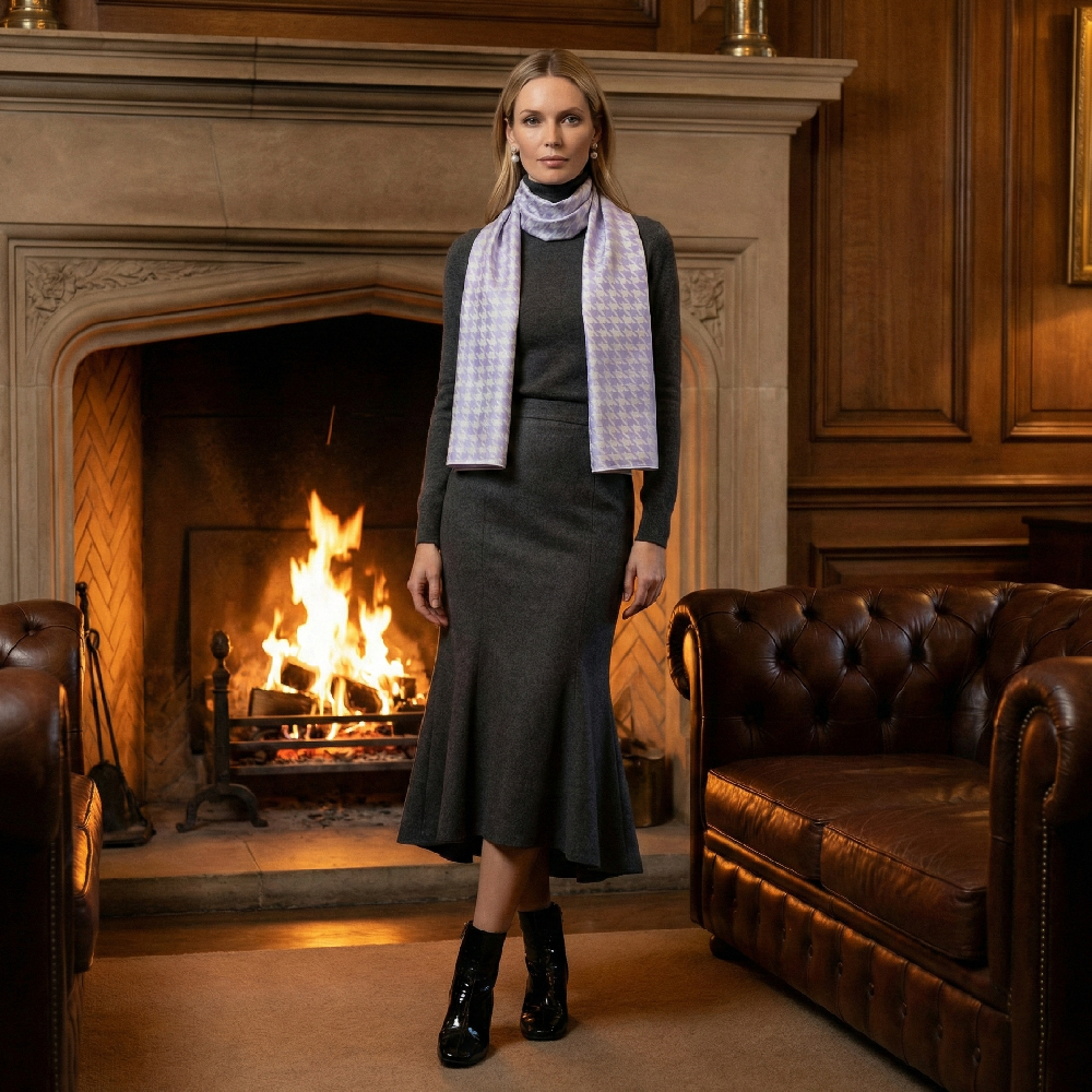 暮光方格围巾 热敏温变色彩技术  YX917