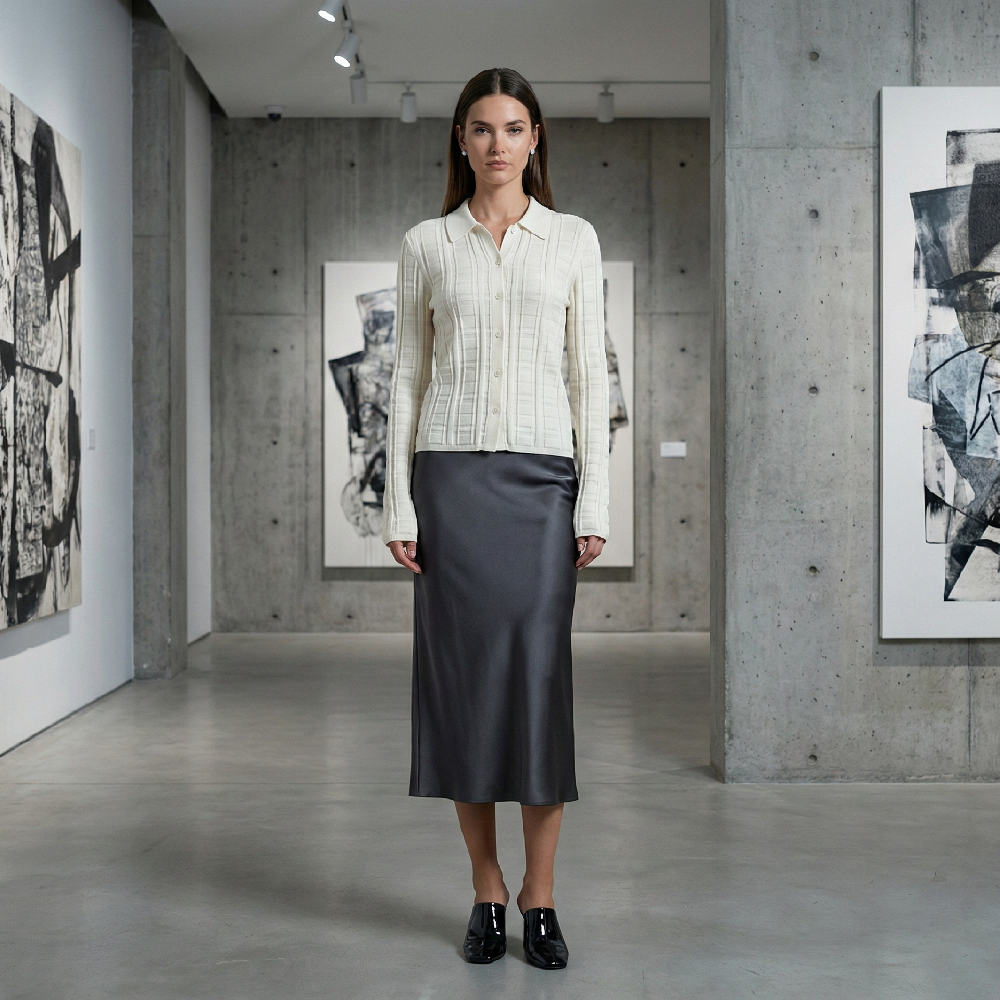 光感方格套衫 光感格纹编织技术 YX953